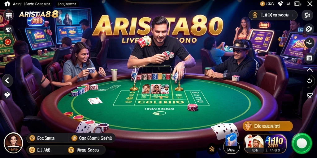 Tampilan gameplay Live Casino yang nyata dan mendebarkan di ARISTA88.