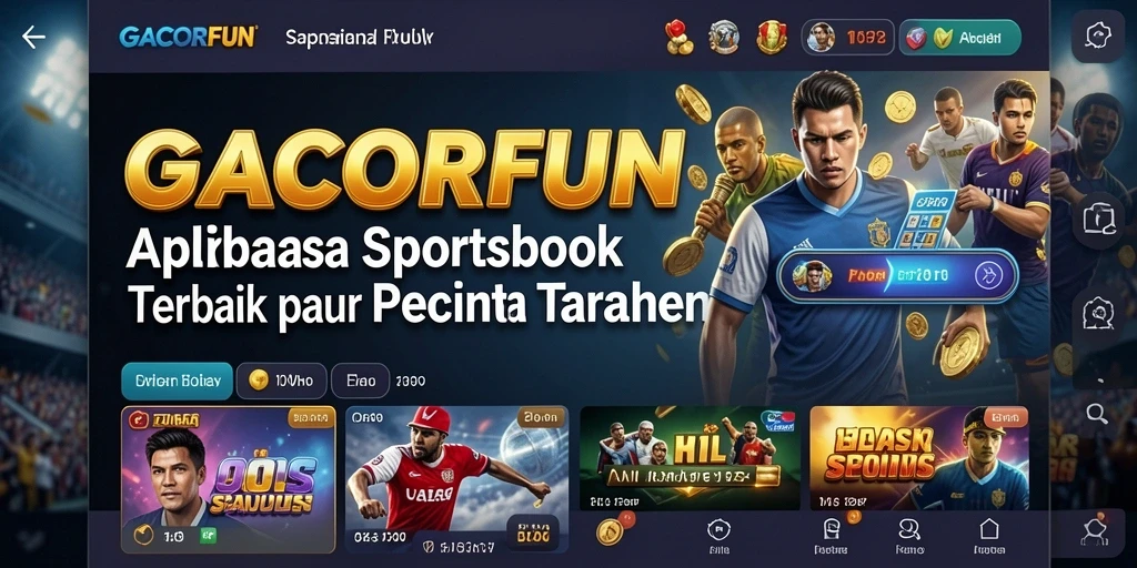 Screenshot utama GACORFUN yang menampilkan fitur taruhan olahraga.