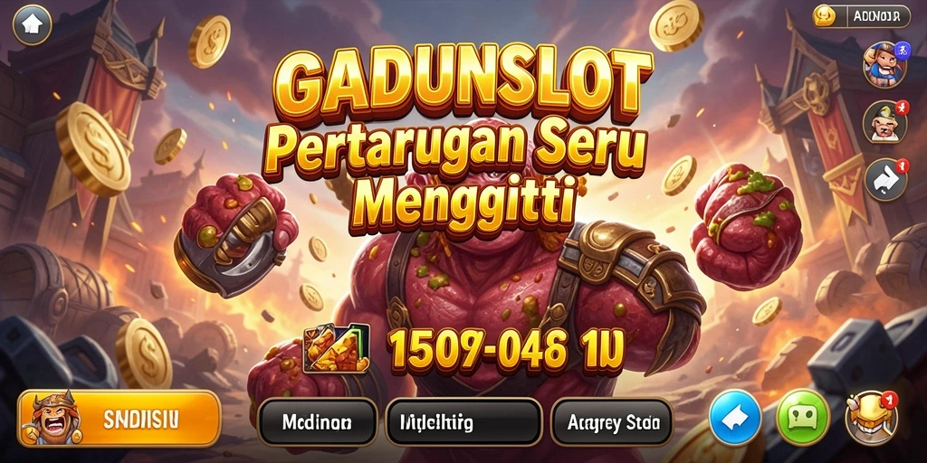 Tampilan gameplay seru GADUNSLOT dengan pertarungan intens.
