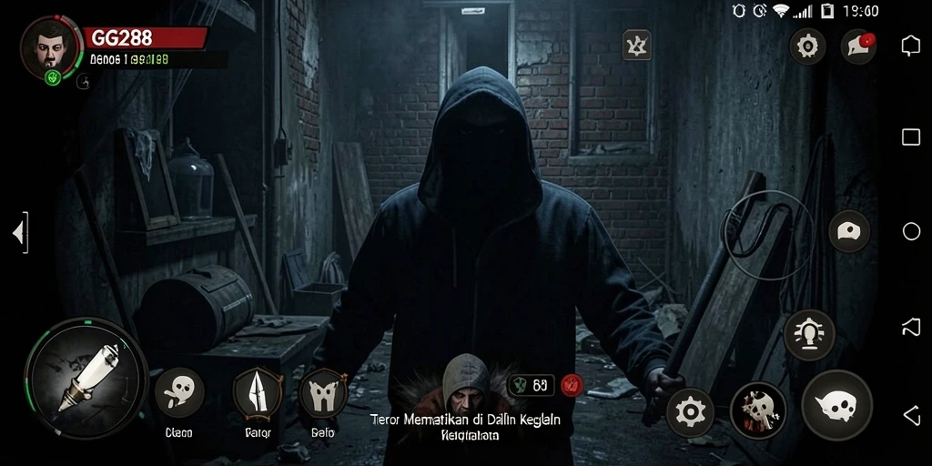Tampilan gameplay <strong>GG288</strong> yang mencekam dengan suasana penuh kegelapan.